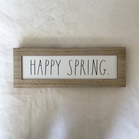 Rae Dunn White "HAPPY SPRING" Wooden Wall Sign - Picture 1 of 12